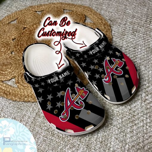 personalized atlanta braves star flag clog shoes baseball crocs 2 j5w7e0