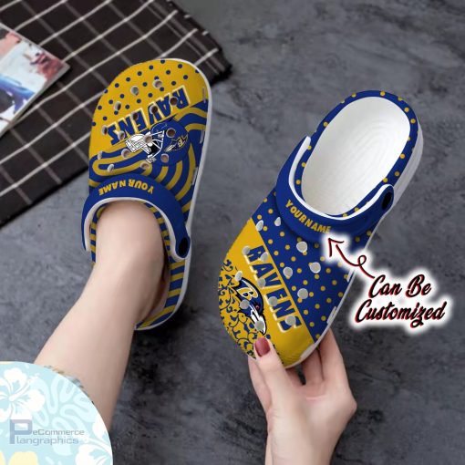 personalized baltimore ravens polka dots colors clog shoes football crocs 2 gifpza
