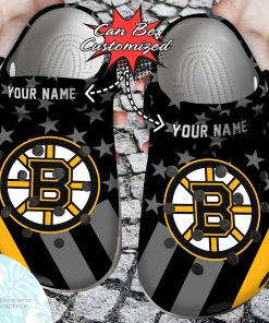 personalized boston bruins star flag clog shoes hockey crocs 1 qan3ao