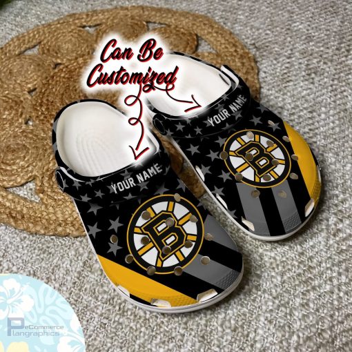 personalized boston bruins star flag clog shoes hockey crocs 2 fgtbhs
