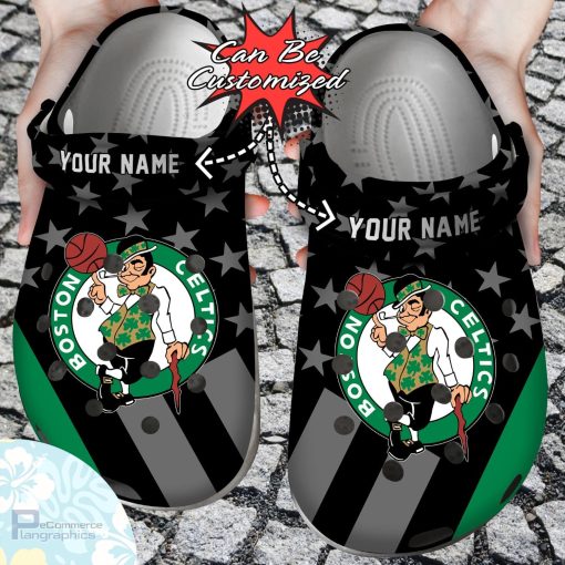 personalized boston celtics star flag clog shoes basketball crocs 1 nekuvc