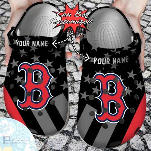 personalized boston red sox star flag clog shoes baseball crocs 1 lgkyi6