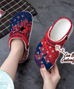 personalized boston red sox team polka dots colors clog shoes baseball crocs 2 tndhcv