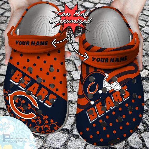 personalized chicago bears polka dots colors clog shoes football crocs 1 fwssga