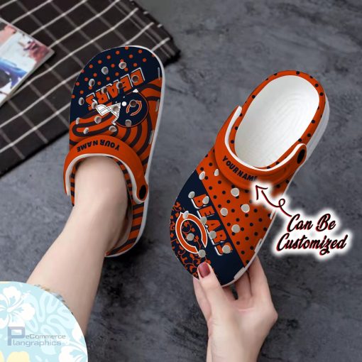personalized chicago bears polka dots colors clog shoes football crocs 2 svo0qp