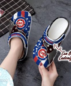 personalized chicago cubs baseball team american flag line clog shoes cubs crocs 2 gtulxm