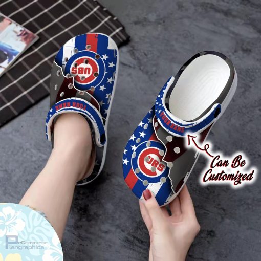 personalized chicago cubs baseball team american flag line clog shoes cubs crocs 2 gtulxm