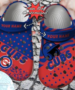 personalized chicago cubs team polka dots colors clog shoes baseball crocs 1 w3na0g
