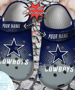 personalized dallas cowboys half tone drip flannel clog shoes football crocs 1 p8j0iu
