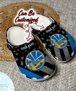 personalized golden state warriors star flag clog shoes basketball crocs 2 evvjnv