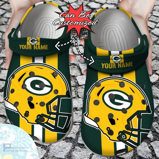 personalized green bay packers team helmets clog shoes football crocs 1 bj4t8q