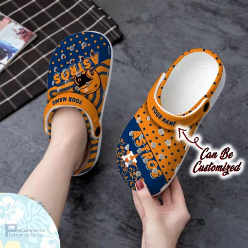 personalized houston astros team polka dots colors clog shoes baseball crocs 2 xghkdm