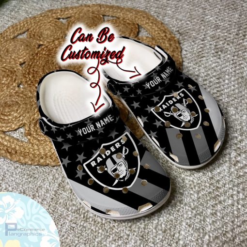 personalized las vegas raiders star flag clog shoes football crocs 2 rh06ai