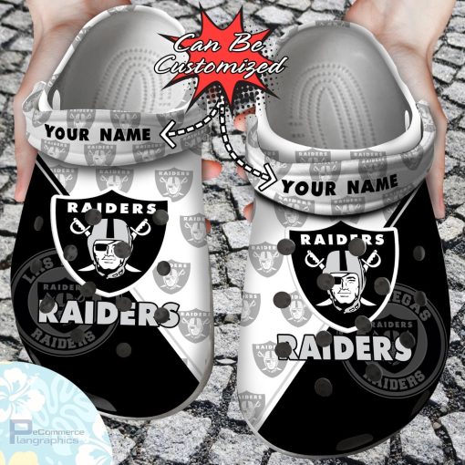 personalized las vegas raiders team pattern clog shoes football crocs 1 kak5wx