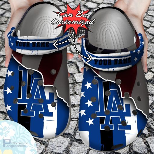 personalized los angeles dodgers baseball team american flag line clog shoes dodgers crocs 1 xbbb6r