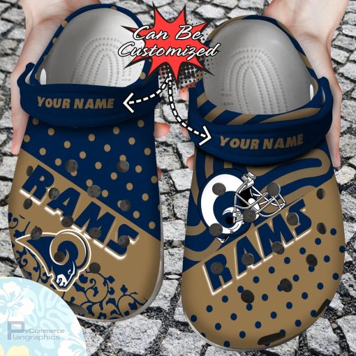 personalized los angeles rams polka dots colors clog shoes football crocs 1 x05fyl