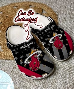 personalized miami heat star flag clog shoes basketball crocs 2 eefeg5
