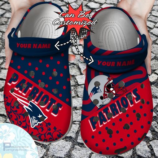 personalized new england patriots polka dots colors clog shoes football crocs 1 vywxtb