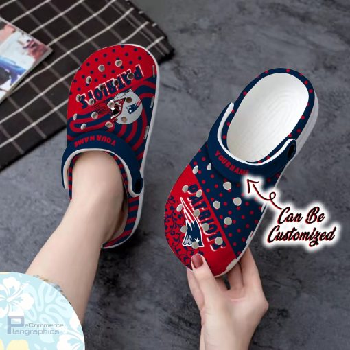 personalized new england patriots polka dots colors clog shoes football crocs 2 tnuge2