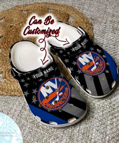 personalized new york islanders star flag clog shoes hockey crocs 2 y6i1jd