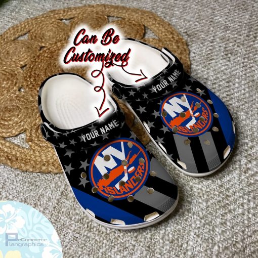 personalized new york islanders star flag clog shoes hockey crocs 2 y6i1jd
