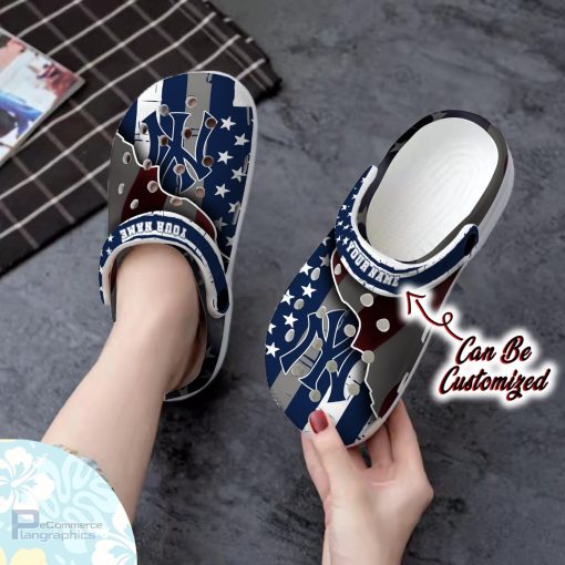 personalized new york yankees baseball team american flag line clog shoes yankees crocs 2 nyj3ri