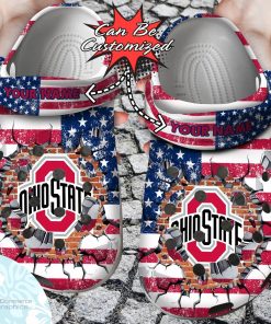 personalized ohio state buckeyes university american flag new clog shoes football crocs 1 ttnxas