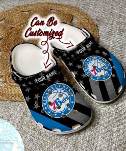 personalized philadelphia 76ers star flag clog shoes basketball crocs 2 jn281r