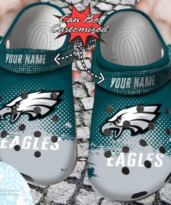 personalized philadelphia ealges half tone drip flannel clog shoes football crocs 1 a6fvvo