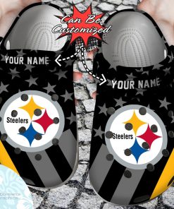 personalized pittsburgh steelers star flag clog shoes football crocs 1 glh3xm