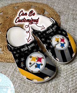 personalized pittsburgh steelers star flag clog shoes football crocs 2 tdvt72