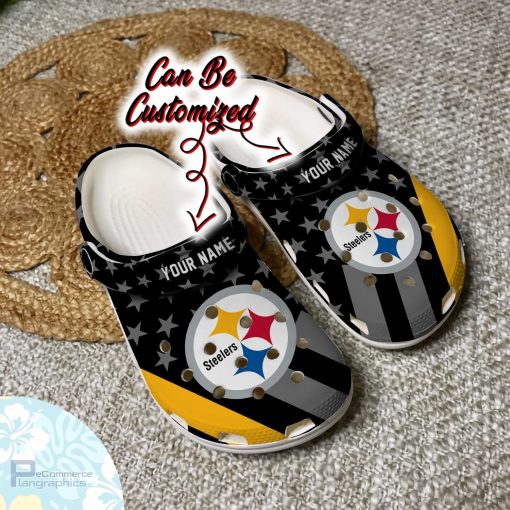 personalized pittsburgh steelers star flag clog shoes football crocs 2 tdvt72