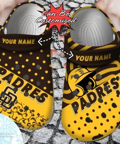 personalized san diego padres team polka dots colors clog shoes baseball crocs 1 rkw1xx