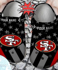 personalized san francisco 49ers star flag clog shoes football crocs 1 rmfphw