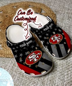 personalized san francisco 49ers star flag clog shoes football crocs 2 i8yngn