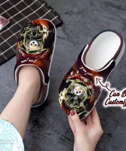 personalized skull lightning metallica clog shoes pittsburgh steelers crocs 2 mnch5z