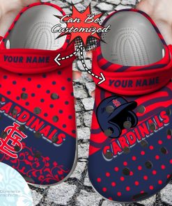 personalized st louis cardinals team polka dots colors clog shoes baseball crocs 1 gkzjiy