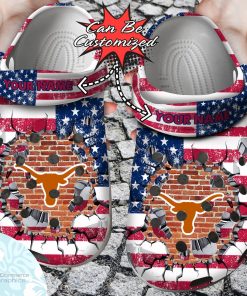 personalized texas longhorns university american flag new clog shoes football crocs 1 u00lzf