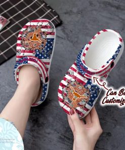 personalized texas longhorns university american flag new clog shoes football crocs 2 licqya