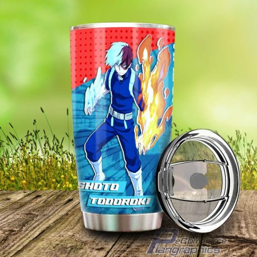 shoto todoroki stainless steel tumbler cup custom my hero academia 1 qrvxxs