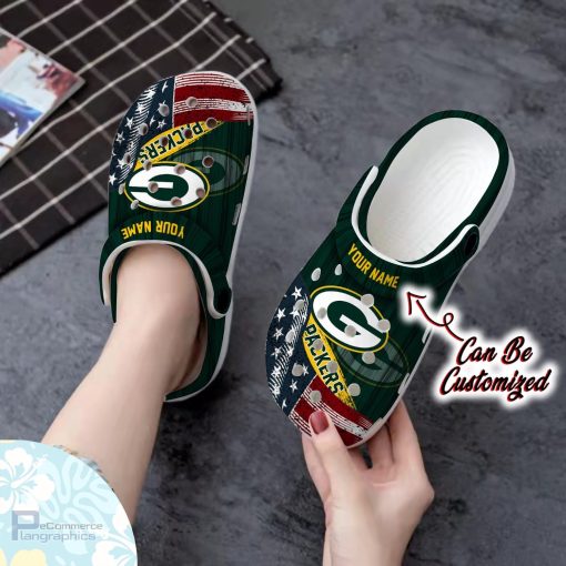 us flag green bay packers new crocs clog shoes football crocs 2 cn2msm