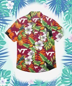 virginia tech hokies floral button up shirt 158 tzbo0m