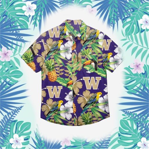 washington huskies floral button up shirt 155 uykxuq