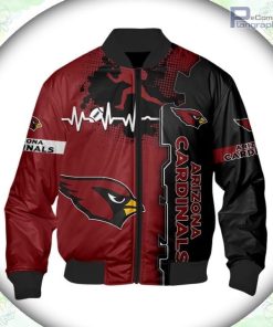 arizona cardinals bomber jacket graphic heart ecg line 1 ni5stv