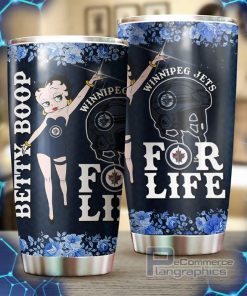 betty boop cheers for the jets with this nhl logo tumbler 2 ozid14