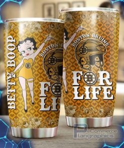 boston bruins nhl tumbler featuring betty boop design custom drinkware for fans 2 cfdmou