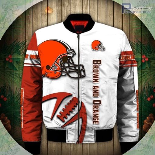 cleveland browns bomber jacket graphic balls gift for fans 1 b2lsjf