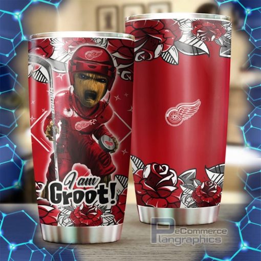 detroit red wings nhl tumbler featuring groot design perfect for fans 2 sqzaxz