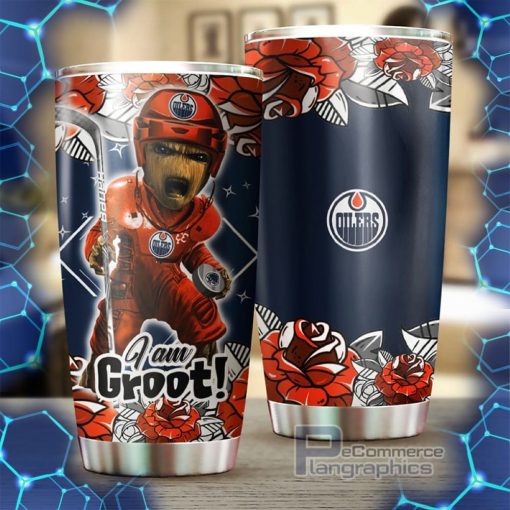 edmonton oilers nhl tumbler i am groot design tumbler for nhl fans perfect for any occasion 2 uqspoh