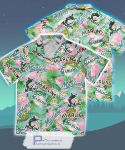 miami marlins hibiscus hawaiian shirt sport hawaiian summer shirt 1 xwd8jw